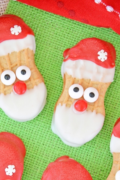 santa cookies close up