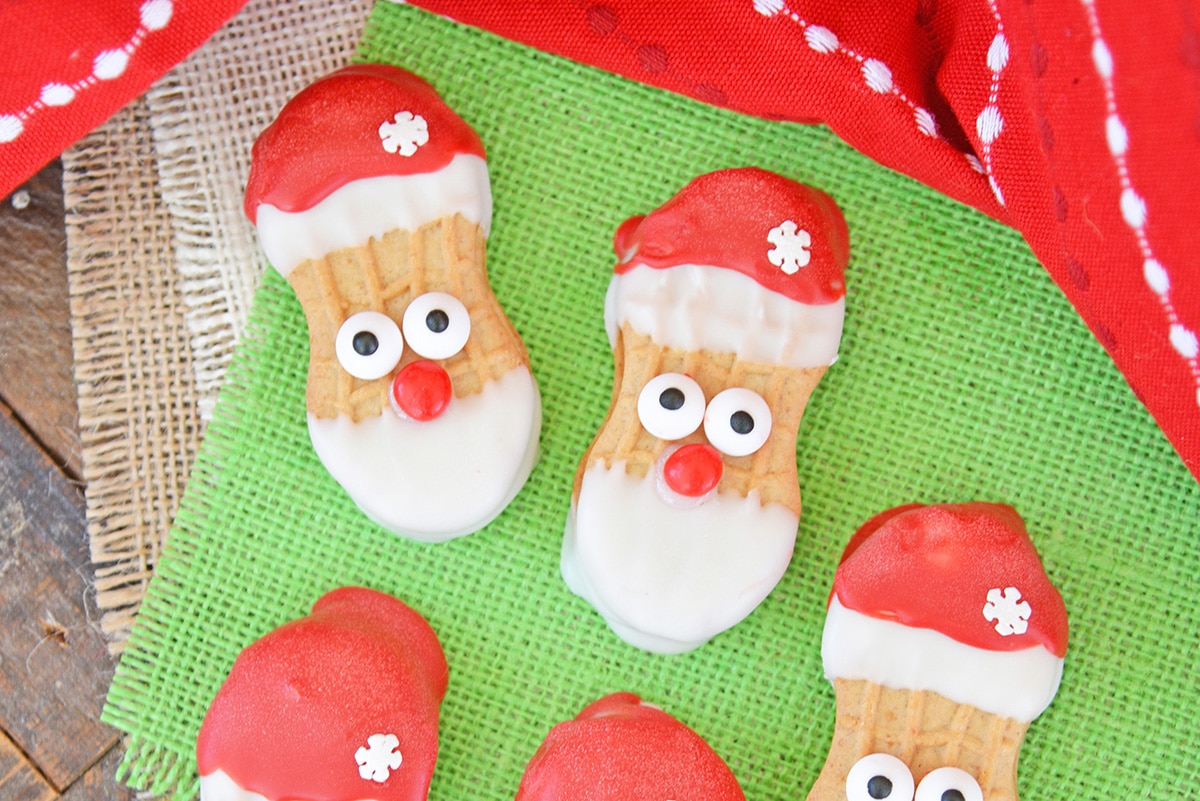 santa cookies close up