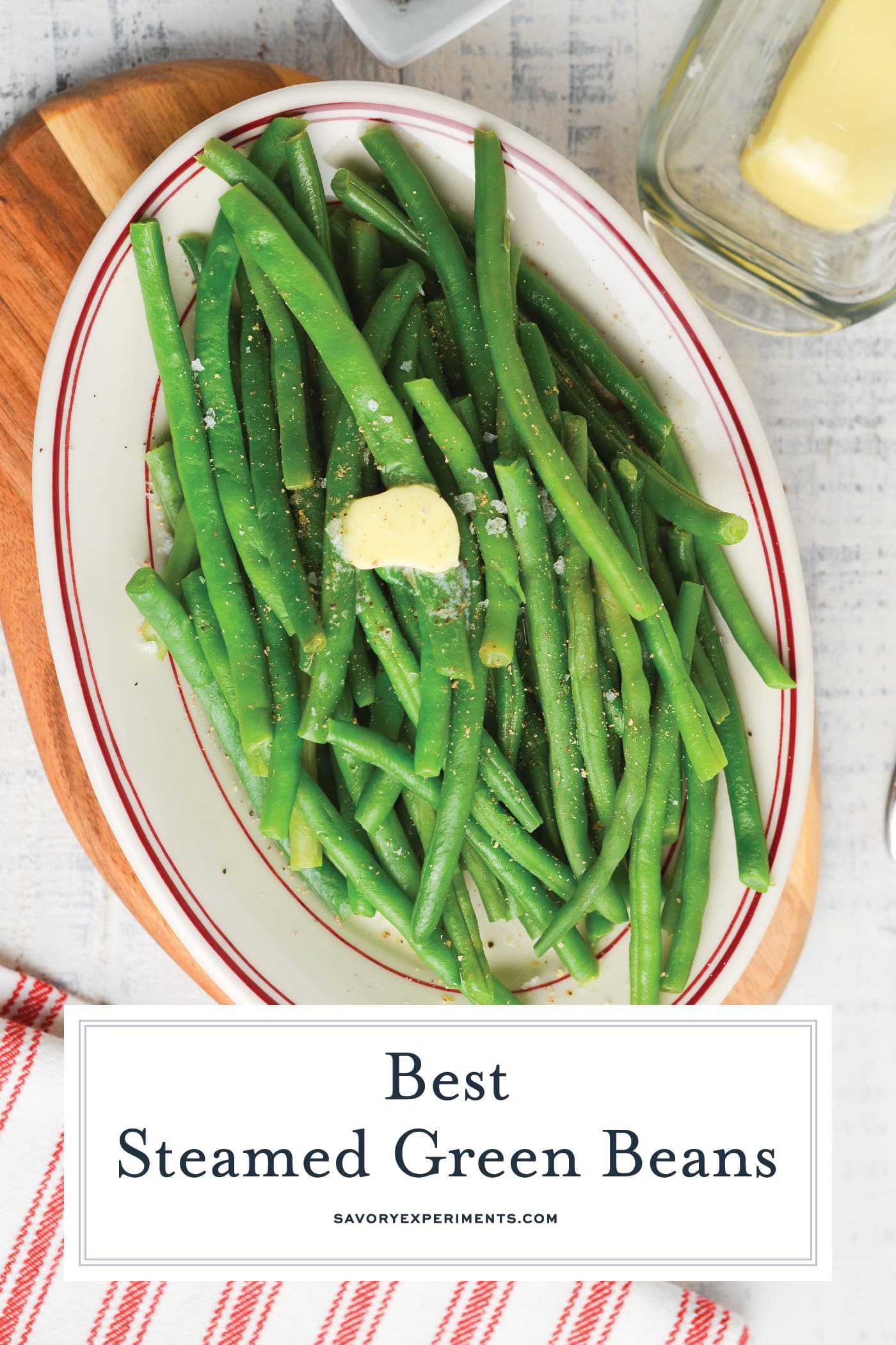 close up of steamed green beans