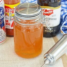 angle of injection liquid in a mason jar