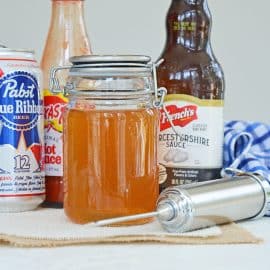 turkey injection liquid in a glass jar