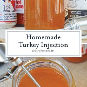 collage of turkey injection liquid
