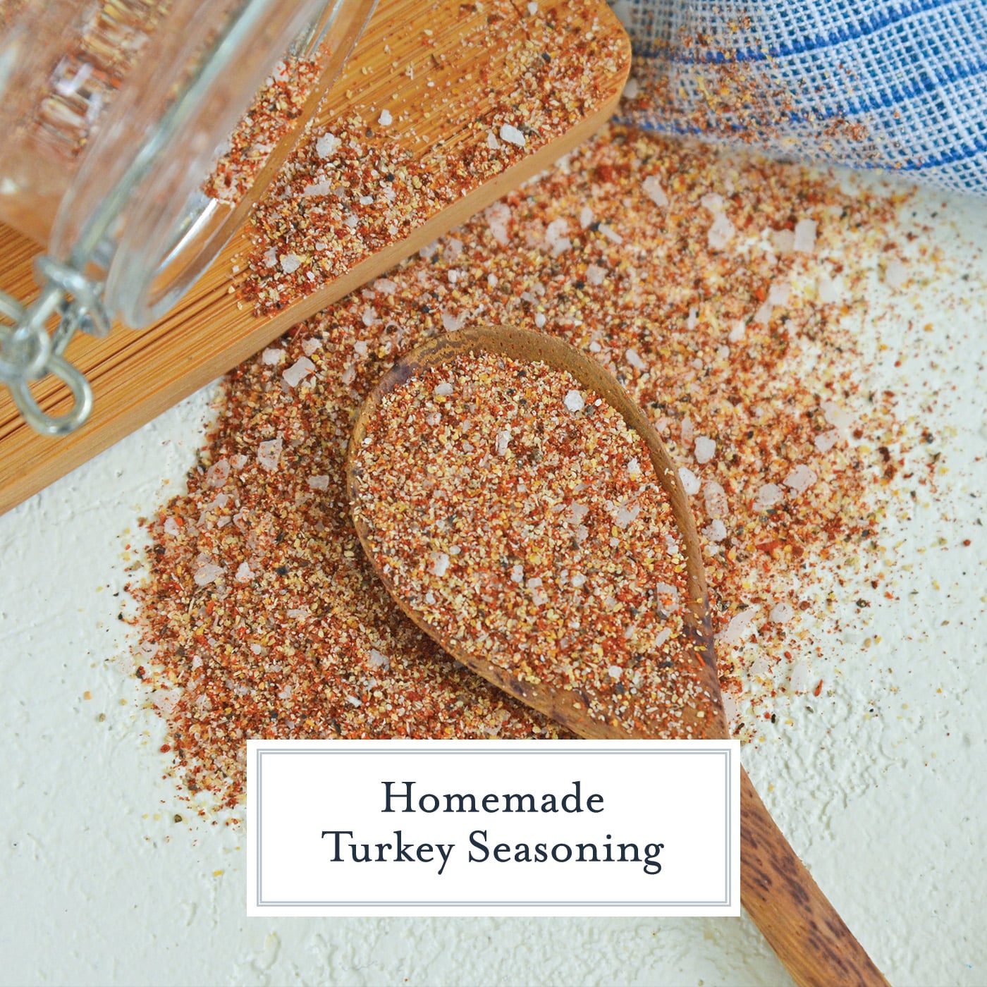 wooden spoon with spices and text overlay