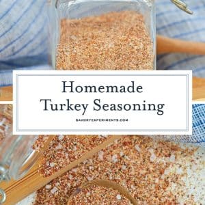 collage of dry turkey rub ingredients
