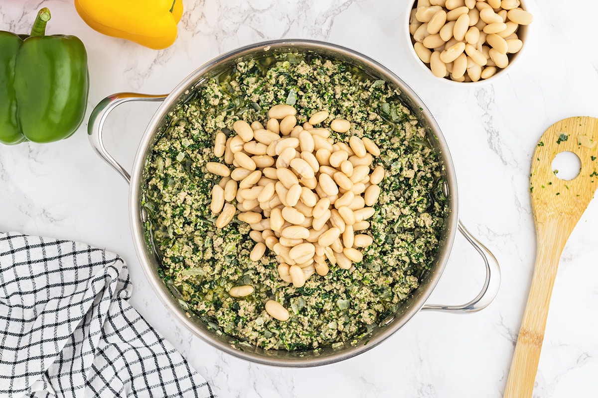 beans in ground turkey stuffing