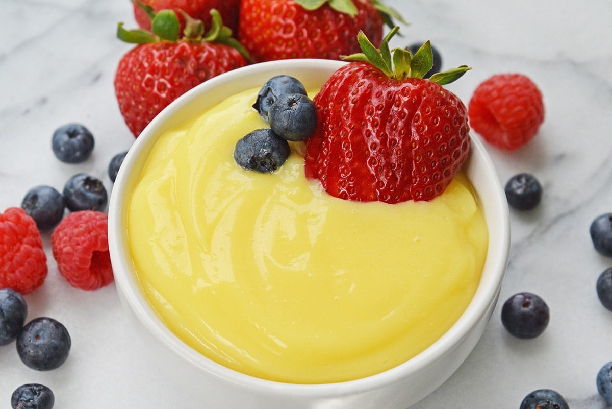 creamy vanilla custard ready for serving