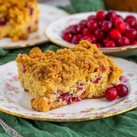 cranberry coffee cake slice