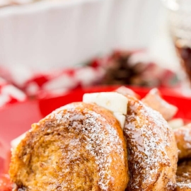 gingerbread french toast on a plate