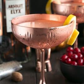 ginger drop martini in copper cup