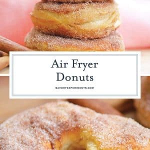 collage of cinnamon sugar donuts