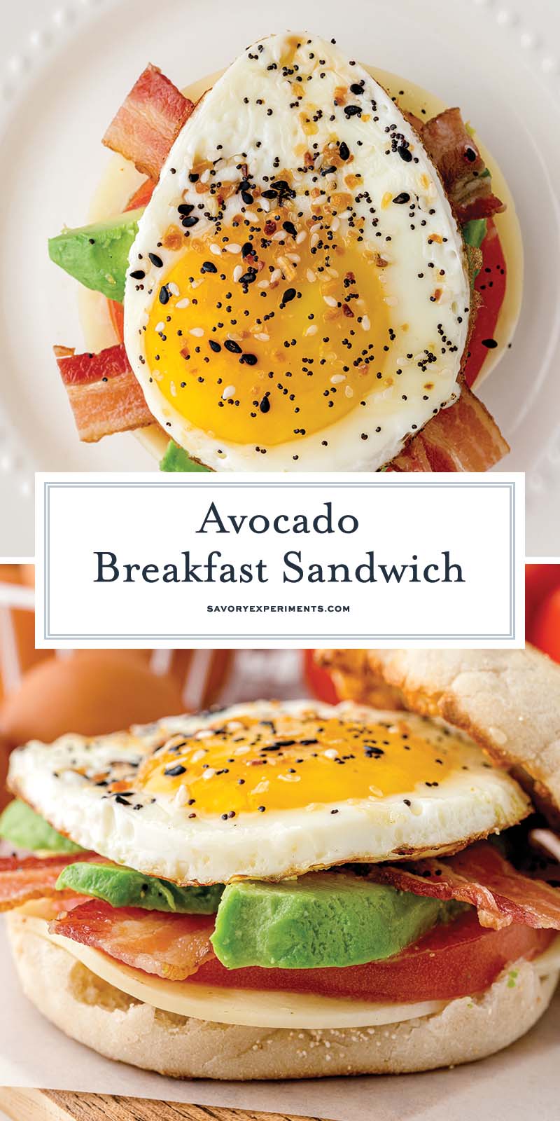 collage of avocado breakfast sandwich for pinterest