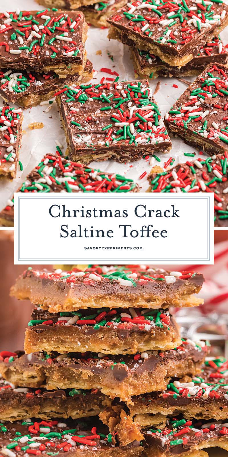 collage of christmas crack for pinterest