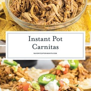 collage of instant pot carnitas for pinterest