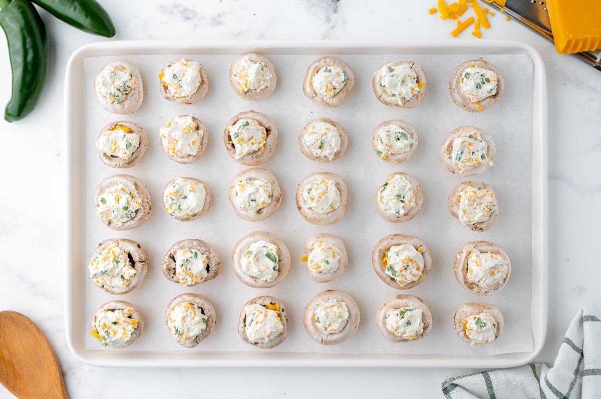 mushrooms stuffed with cream cheese filling