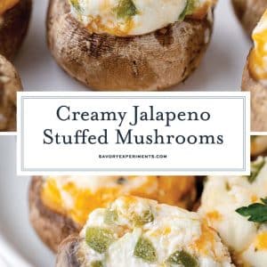 collage of stuffed mushrooms for pinterest