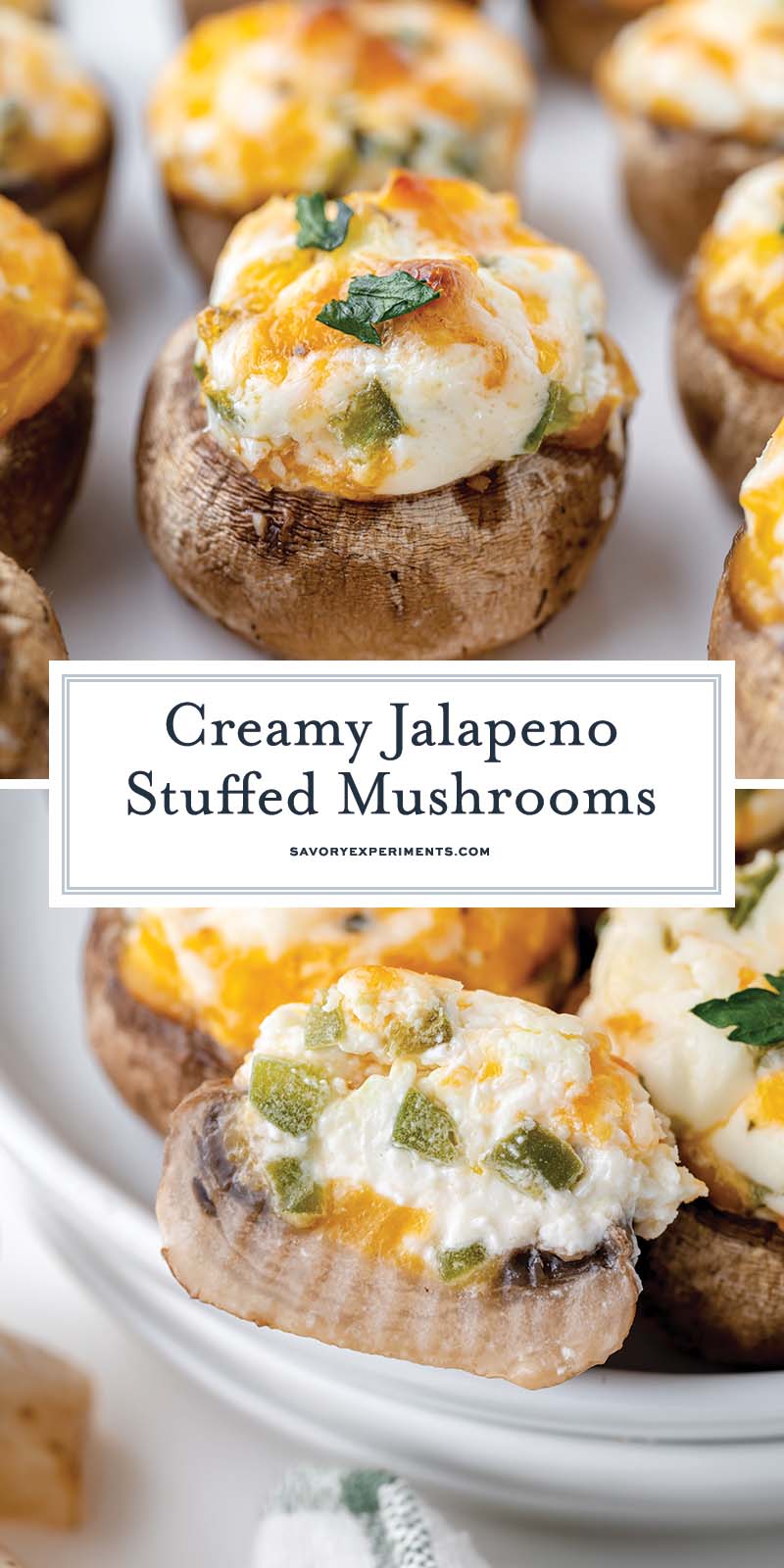 collage of stuffed mushrooms for pinterest