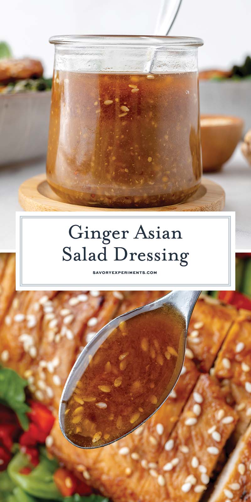 collage of asian ginger dressing for pinterest