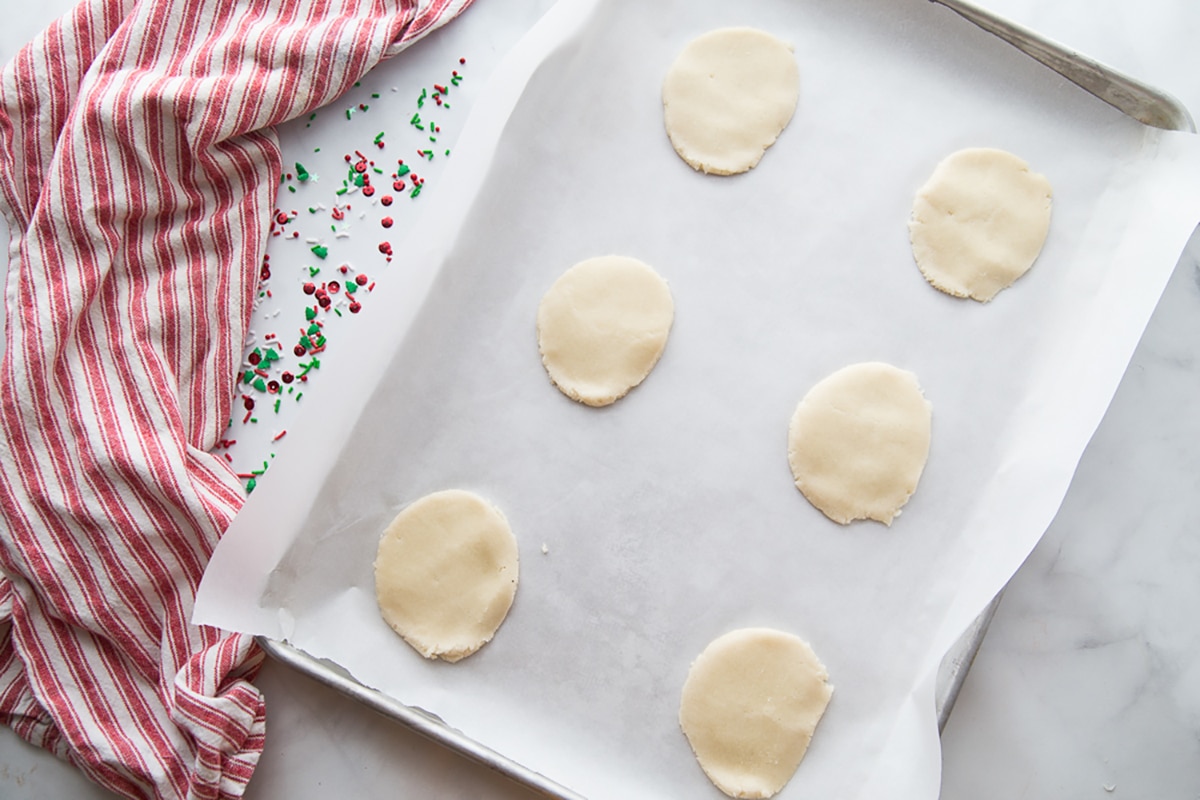 cookie dough on baking sheet