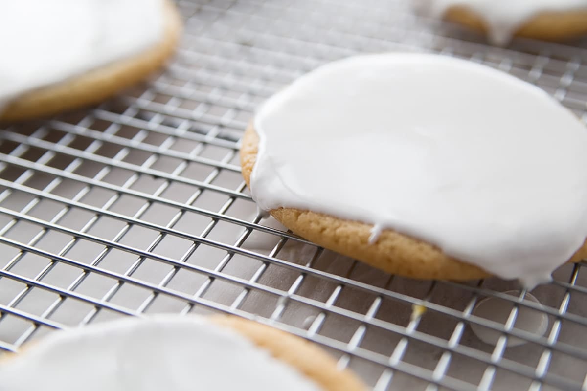white icing on sugar cookie