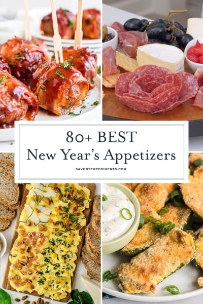 collage of nye appetizers
