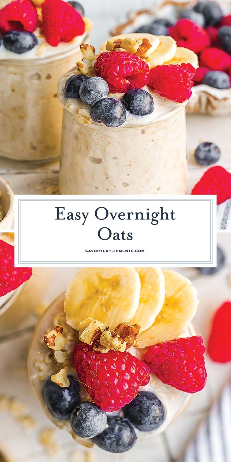 collage of overnight oats for pinterest