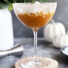 straight on shot of pumpkin pie martini