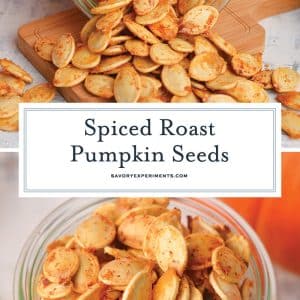 collage of roasted pumpkin seeds recipe