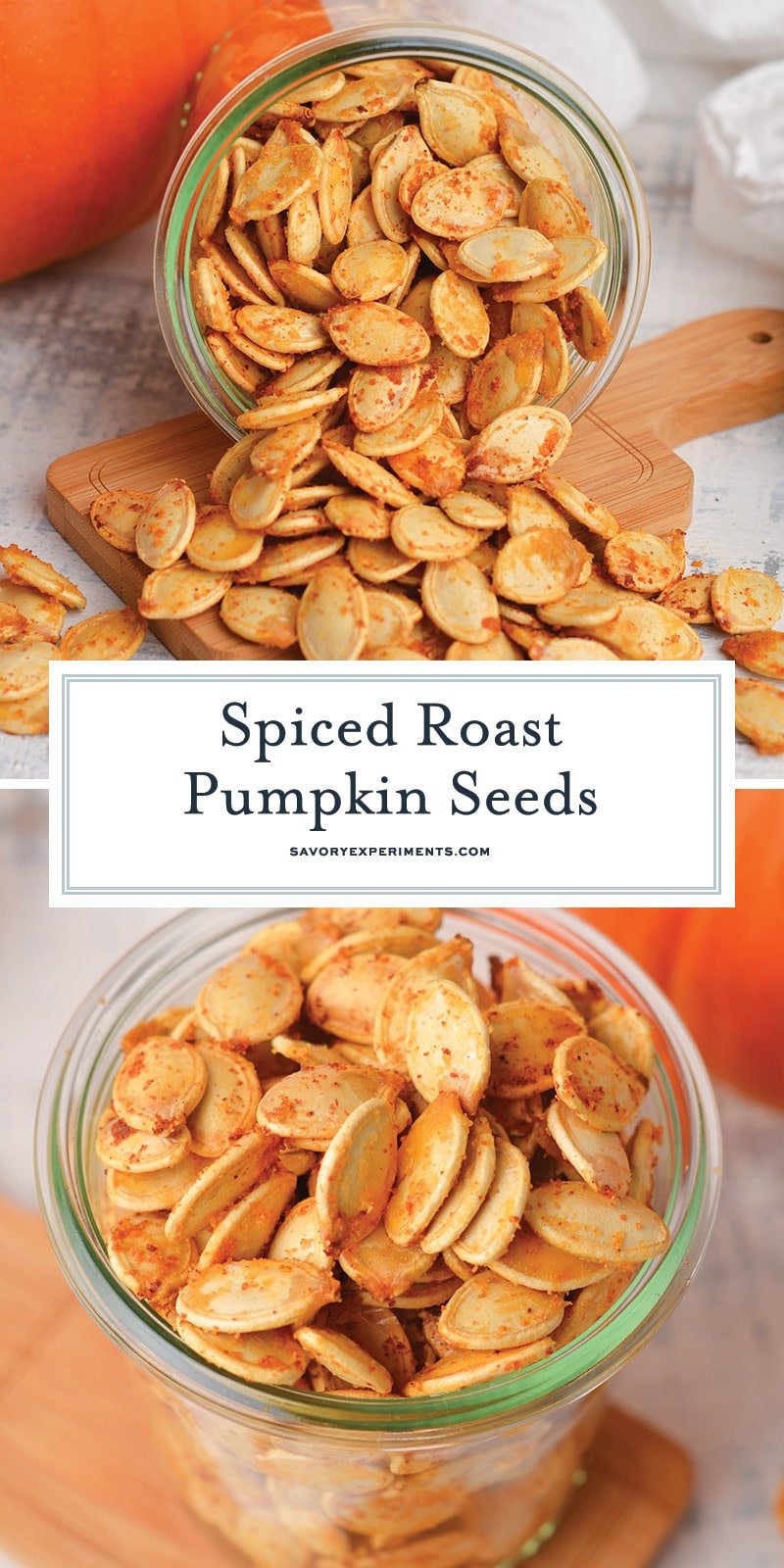 collage of roasted pumpkin seeds recipe