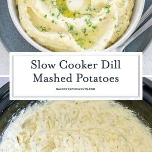 collage of slow cooker mashed potatoes for pinterest