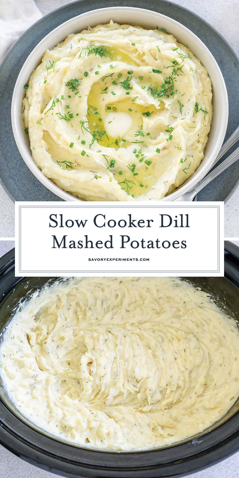 collage of slow cooker mashed potatoes for pinterest