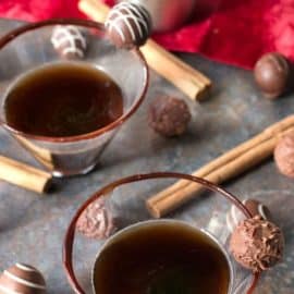 angled shot of spiced truffle martinis