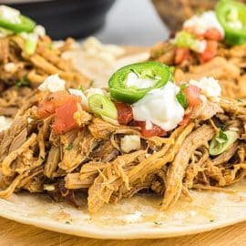 straight on shot of instant pot carnitas taco
