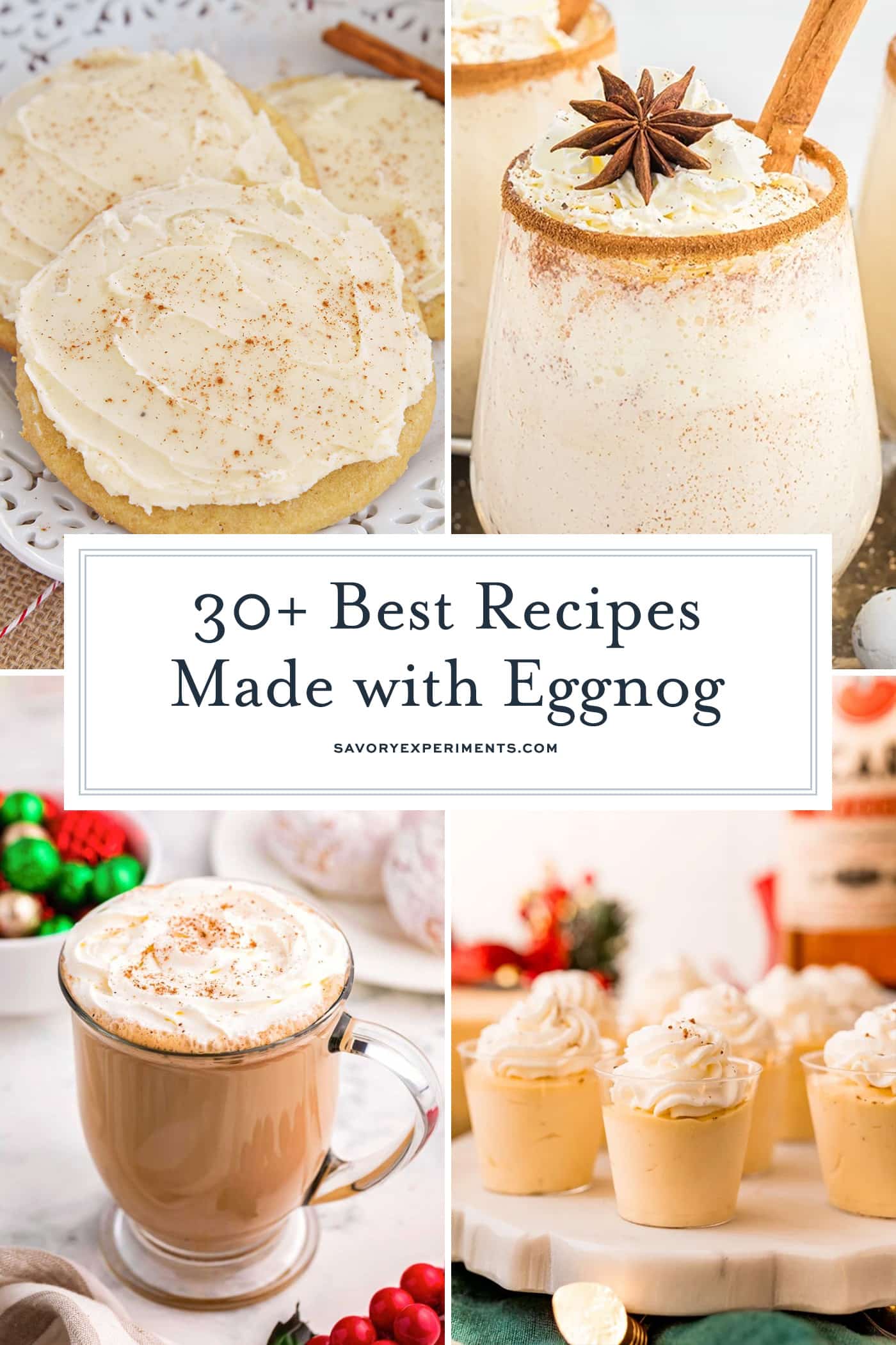 collage of eggnog recipes