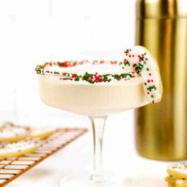 straight on shot of sugar cookie martini