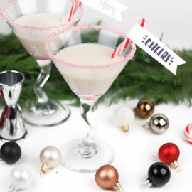 two white chocolate peppermint martinis