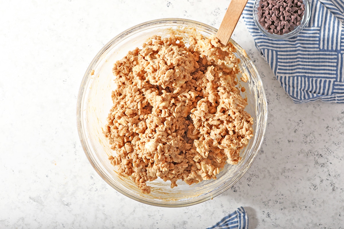 overhead shot of avalanche cookie mixture