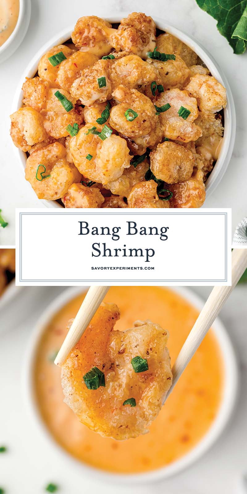 collage of bang bang shrimp for pinterest