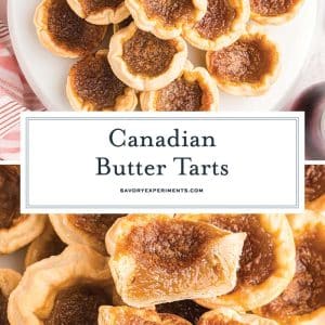 collage of butter tarts for pinterest