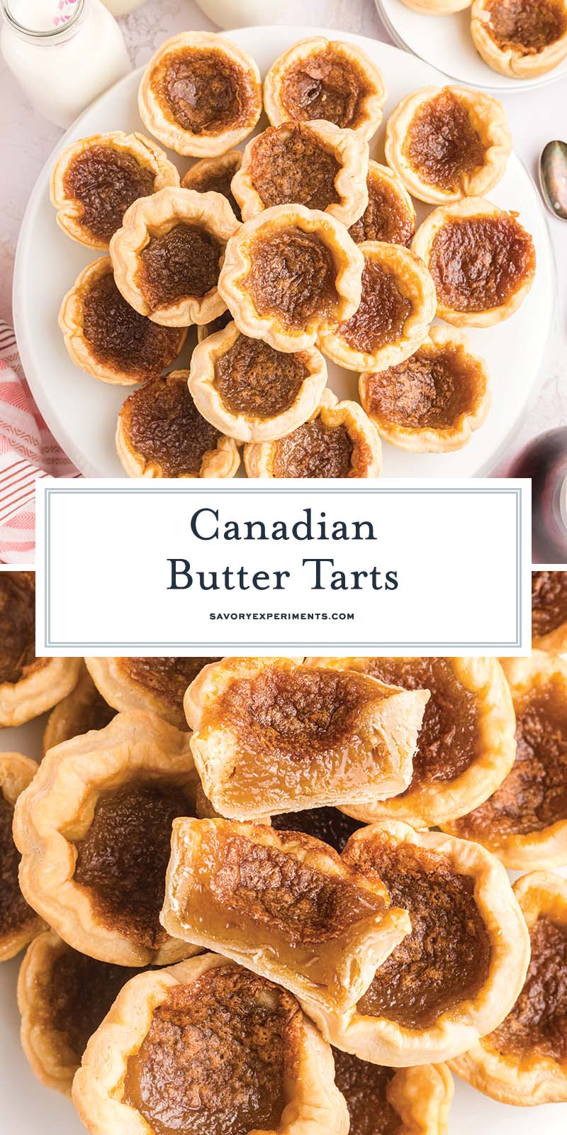 collage of butter tarts for pinterest