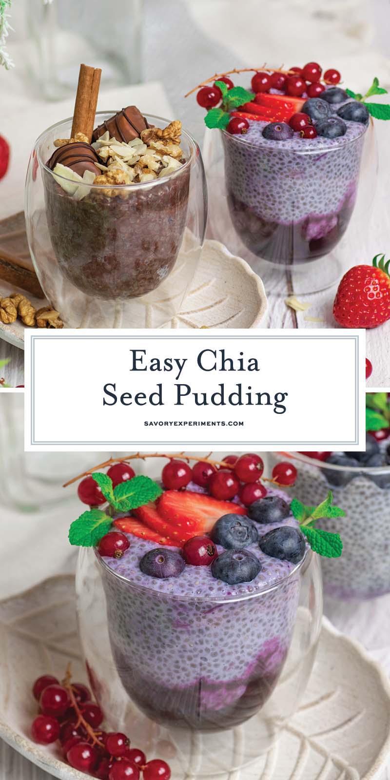 collage of chia seed pudding for pinterest