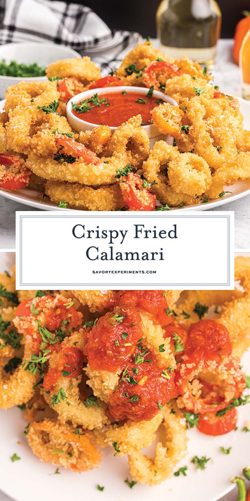 collage of calamari for pinterest