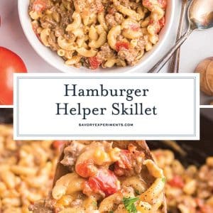 collage of hamburger helper for pinterest