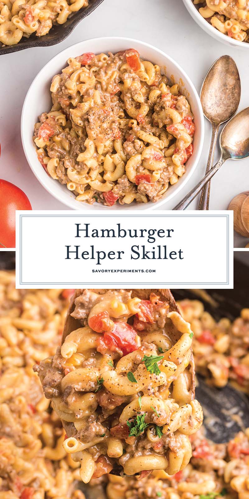 collage of hamburger helper for pinterest