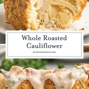 collage of roasted cauliflower for pinterest