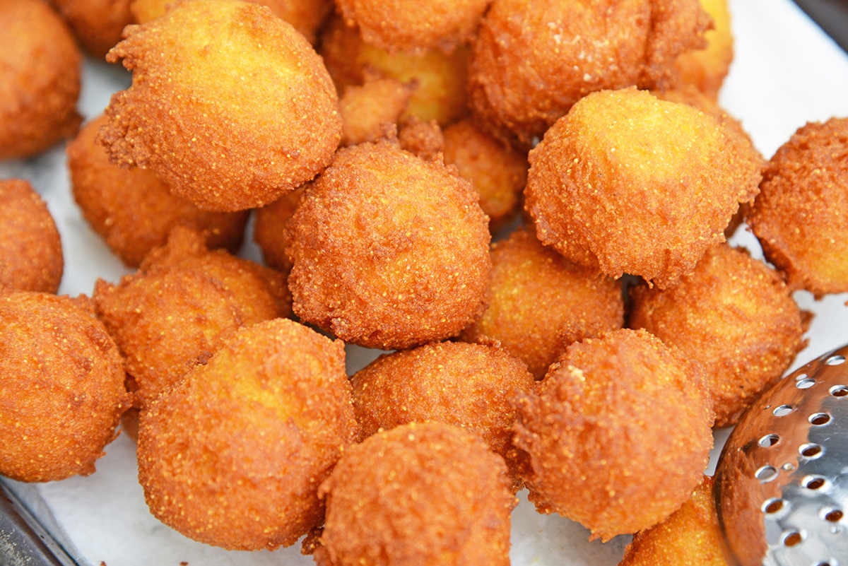 fried cornbread in a basket