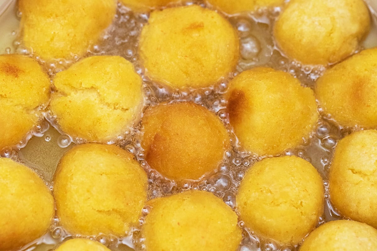 frying hush puppies