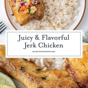 collage of jerk chicken for pinterest