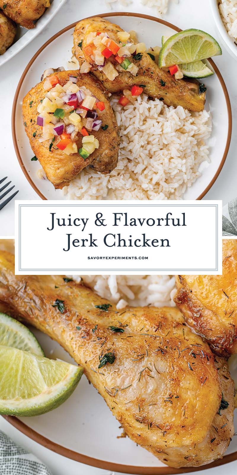 collage of jerk chicken for pinterest