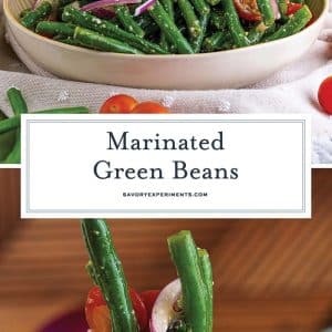 collage of marinated green beans for pinterest