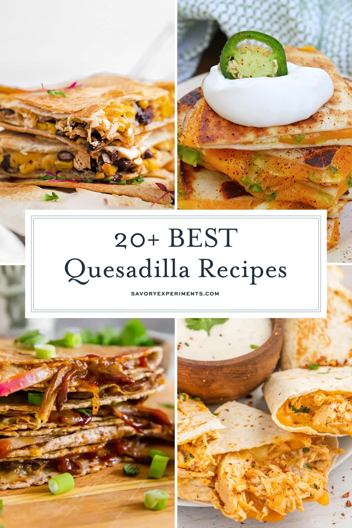 collage of quesadilla recipes